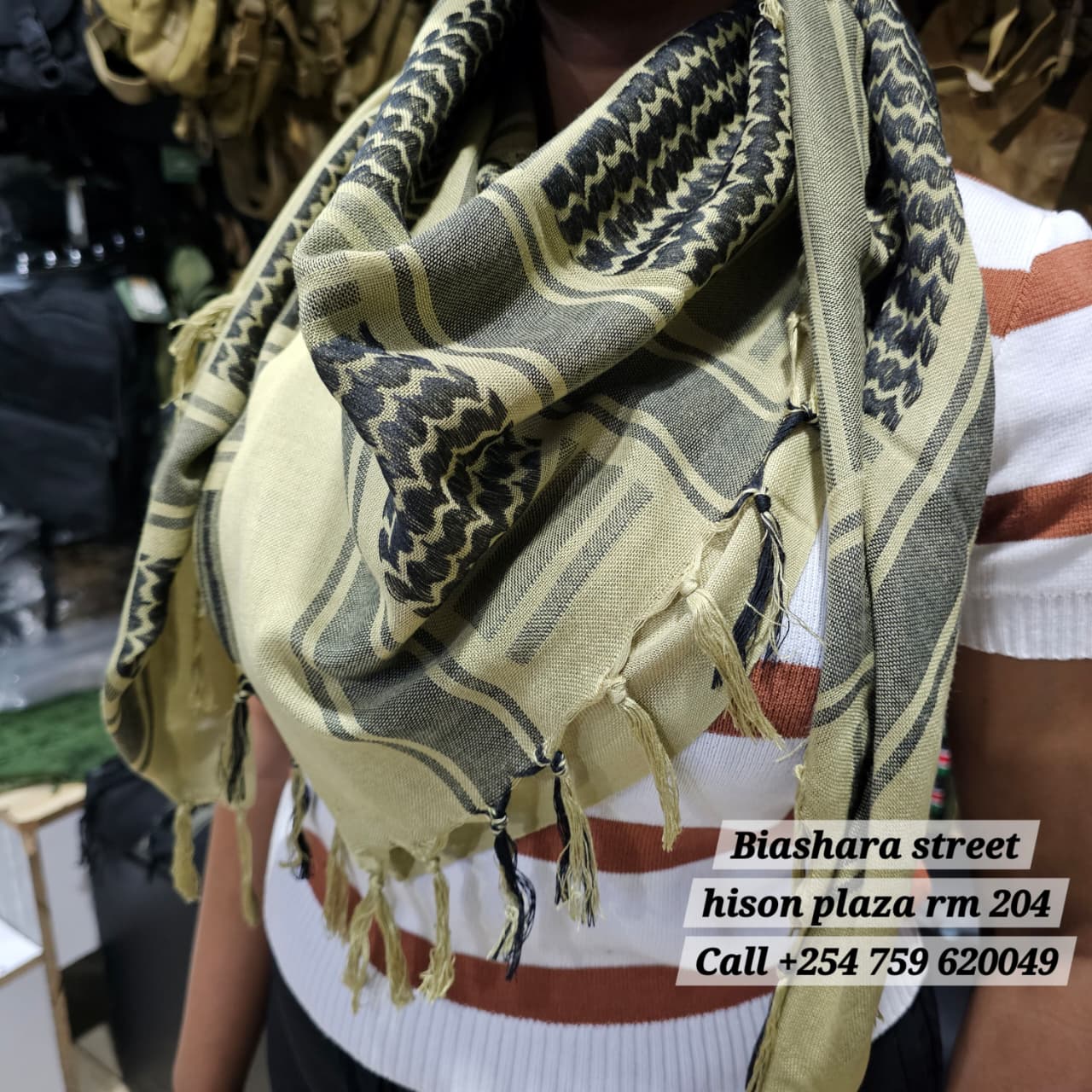 Tactical Desert Scarf & Headwrap | Outdoor Shemagh Bandana – Black
