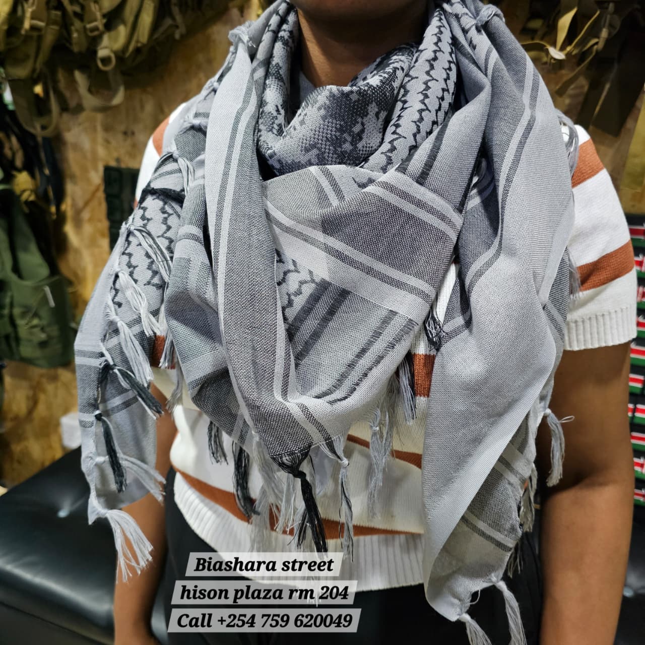 Tactical Desert Scarf & Headwrap | Outdoor Shemagh Bandana – Black