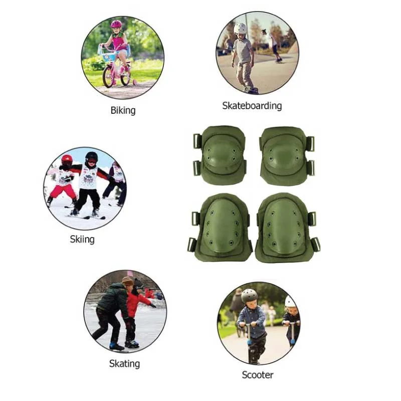 Tactical Knee & Elbow Pads | Airsoft & Outdoor Protective Gear – Green